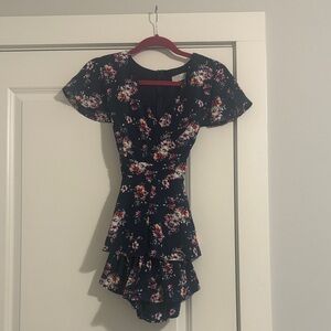 Floral Ruffle Mini Romper